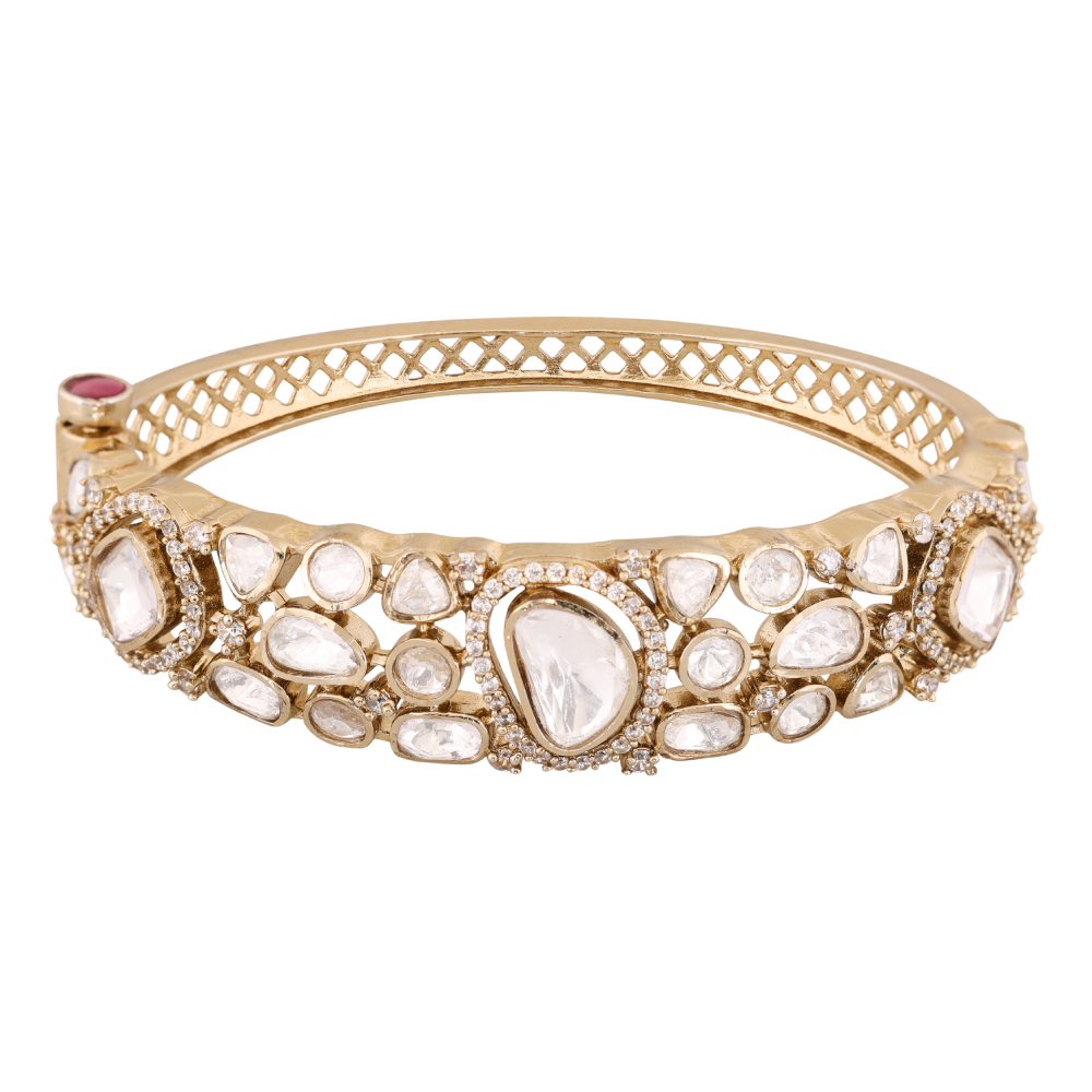 LeZilver Ethnic Silver Kada for Women |Traditonal Womens Bangle