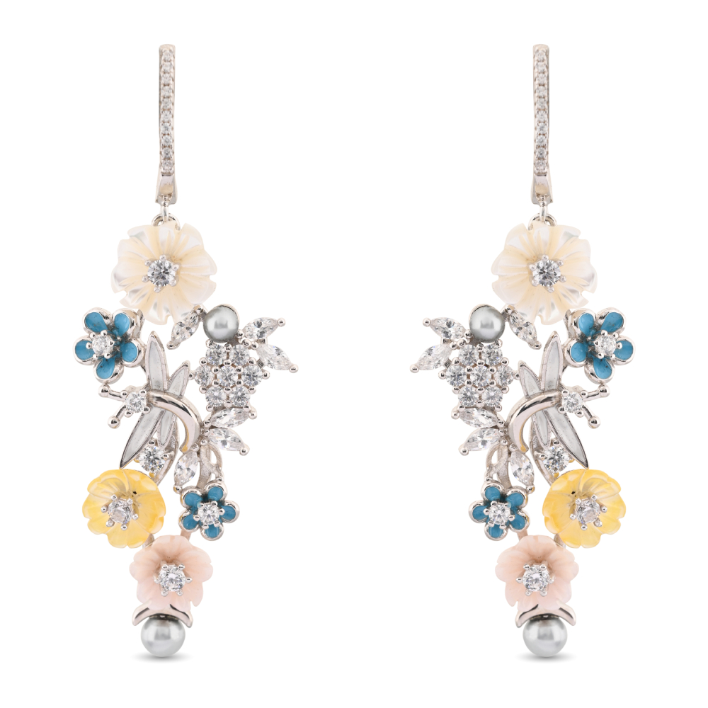 LeZilver 92.5 Silver Earrings for Women | Trendy Lightweight Daily Wear Studs ( 12.14 gms )