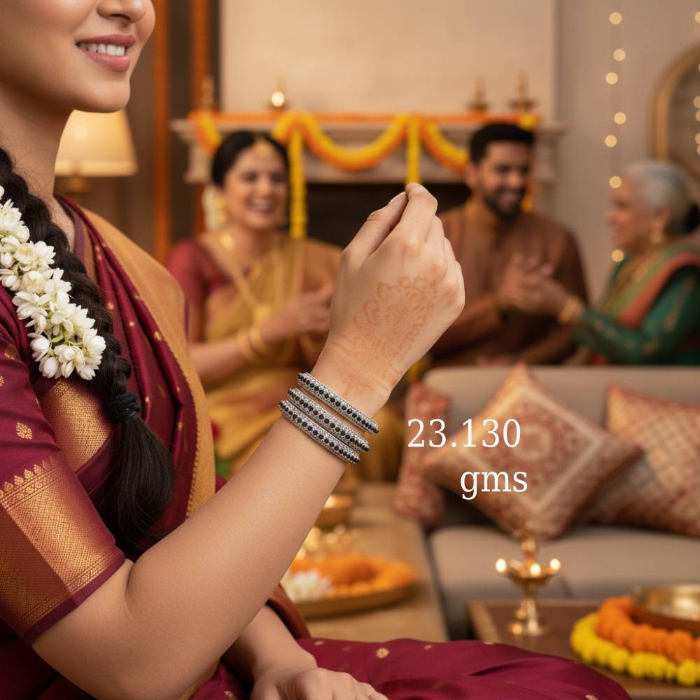 Silver New Bangle Bracelet for Women � LeZilver India | Pan India Delivery 