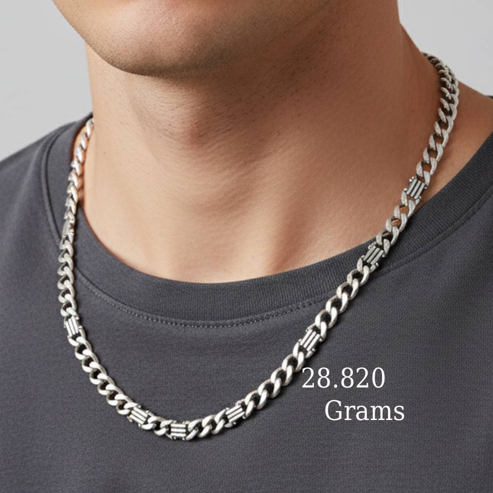 PureSilver Chain for Men by LeZilver | Classic, Skin-Friendly, and Gift-Ready Jewelry ( 28.82 gms )