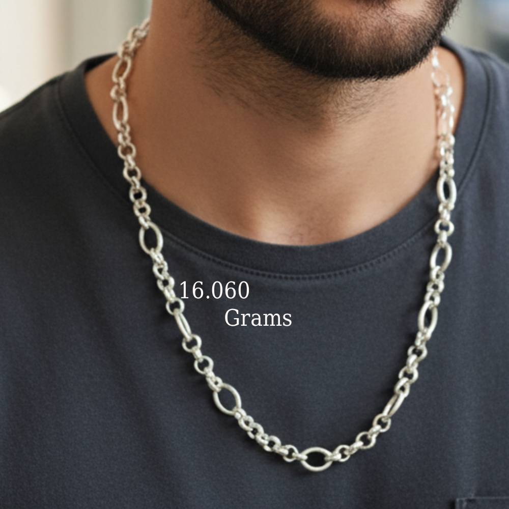 LeZilver 92.5 Pure Silver Chain for Men | Timeless Elegance in Every Link ( 16.06 gms )