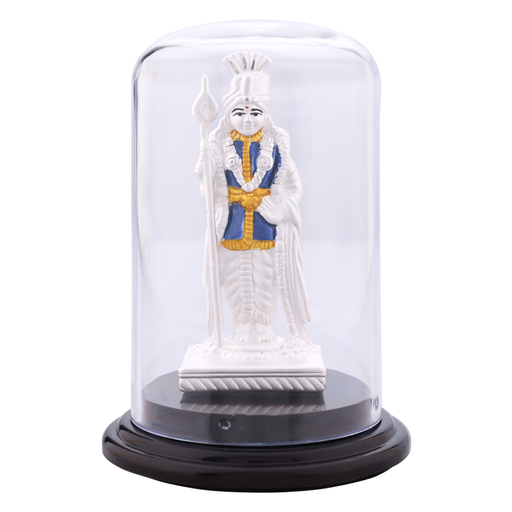 92.5 Pure Silver Murugan Idol for Car Dashboard, Pooja Room & Office Table | Pan India Delivery