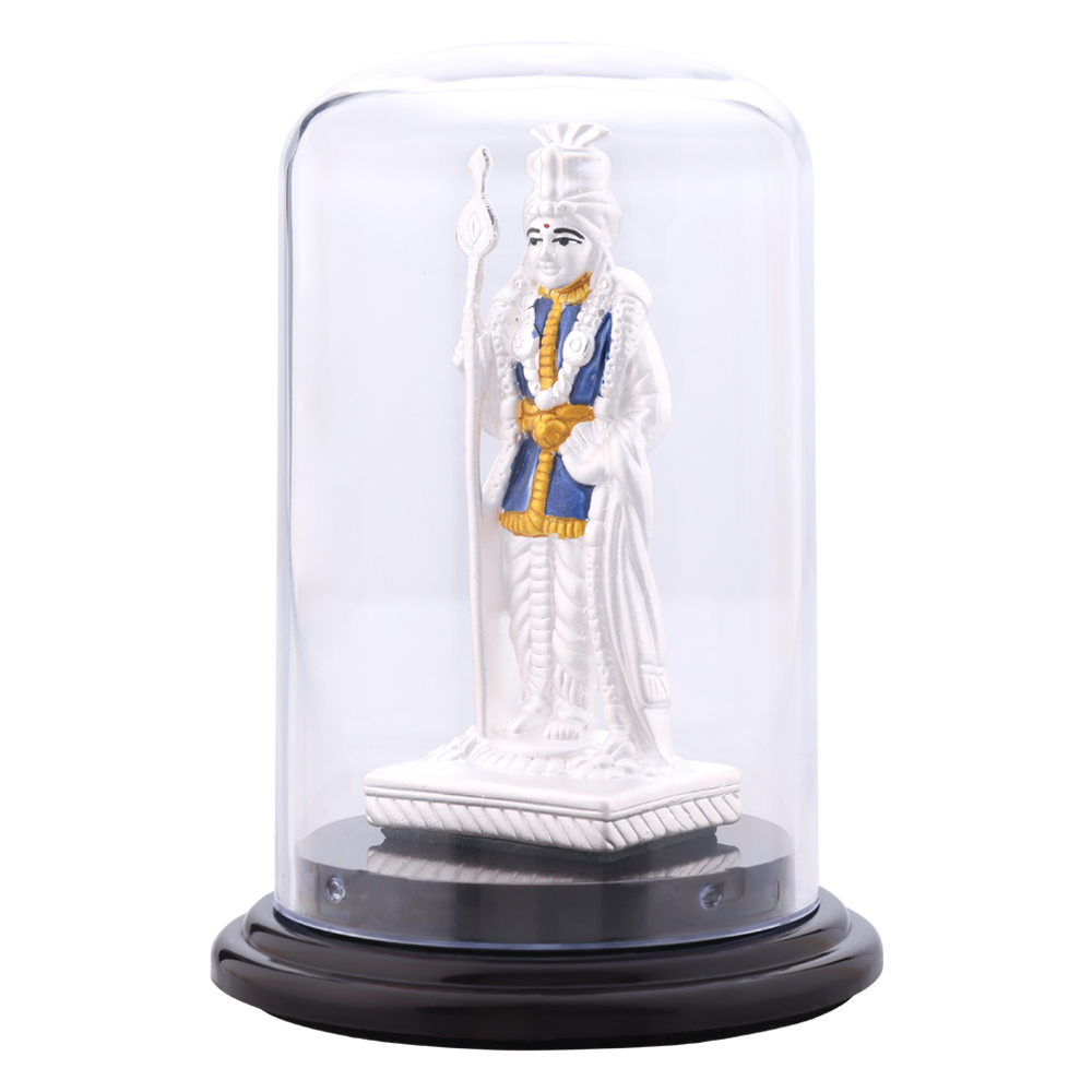 92.5 Pure Silver Murugan Idol for Car Dashboard, Pooja Room & Office Table | Pan India Delivery