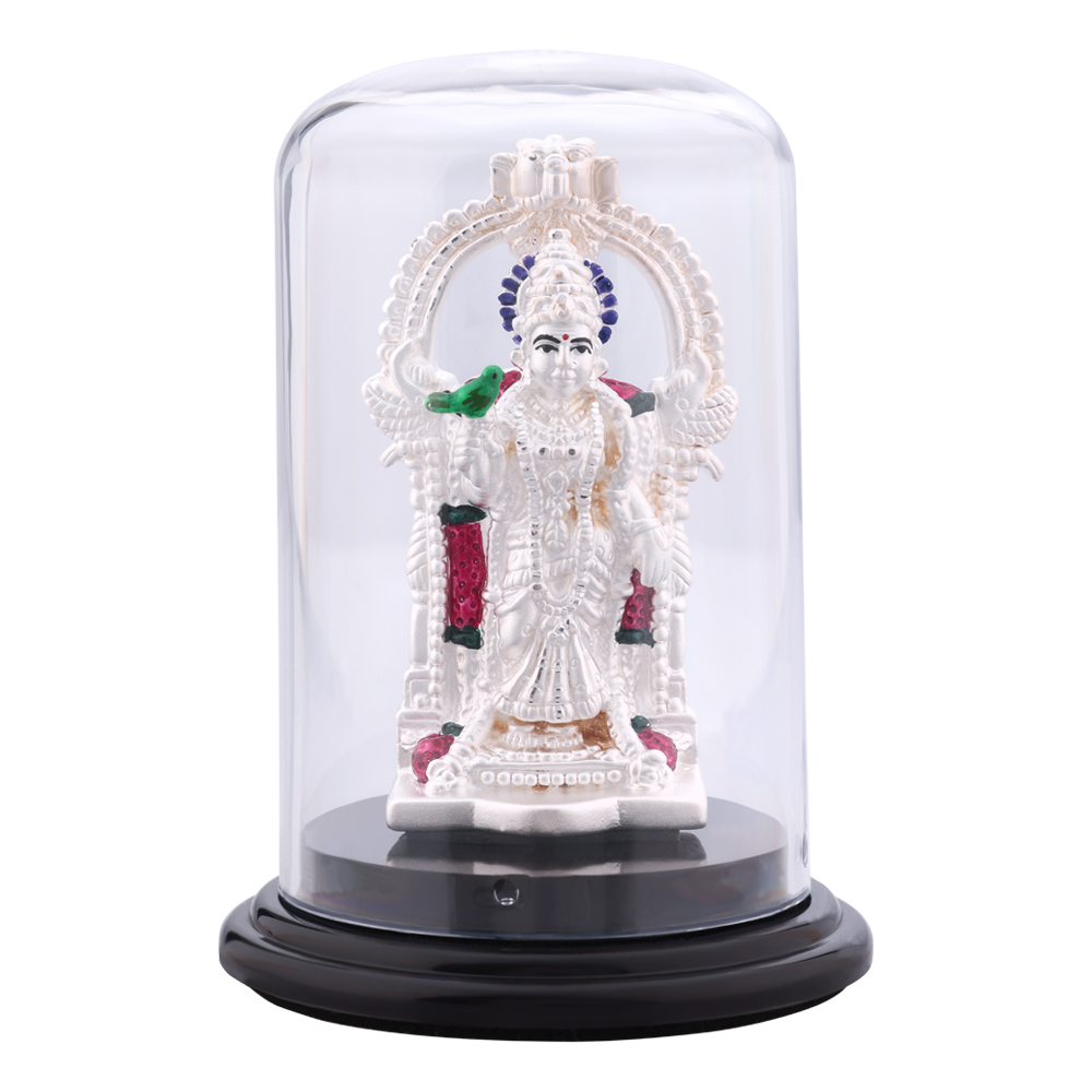 92.5 Pure Silver Madurai Meenakshi Amman Idol | Handcrafted Murti | Pan India Delivery