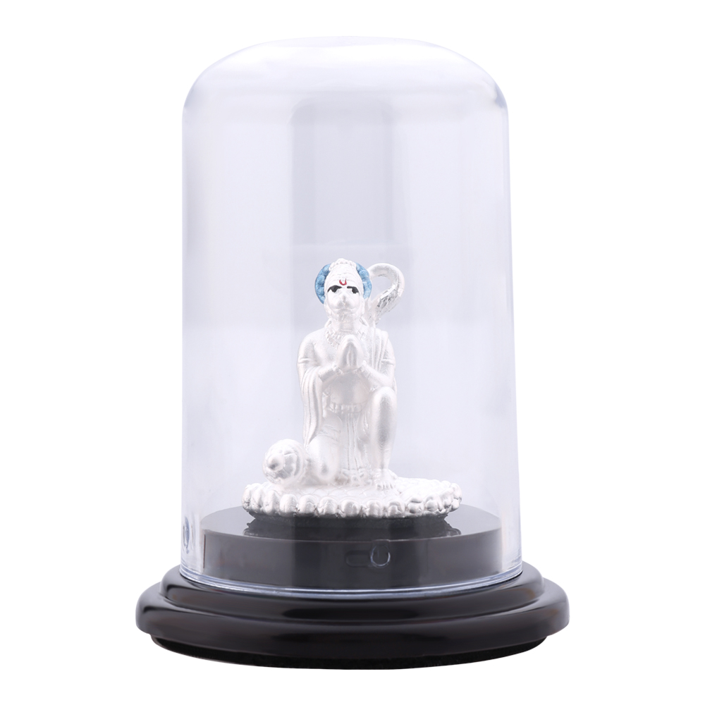 92.5 Pure Silver Hanuman Idol for Car Dashboard | Divine Protection Murti | Pan India Delivery