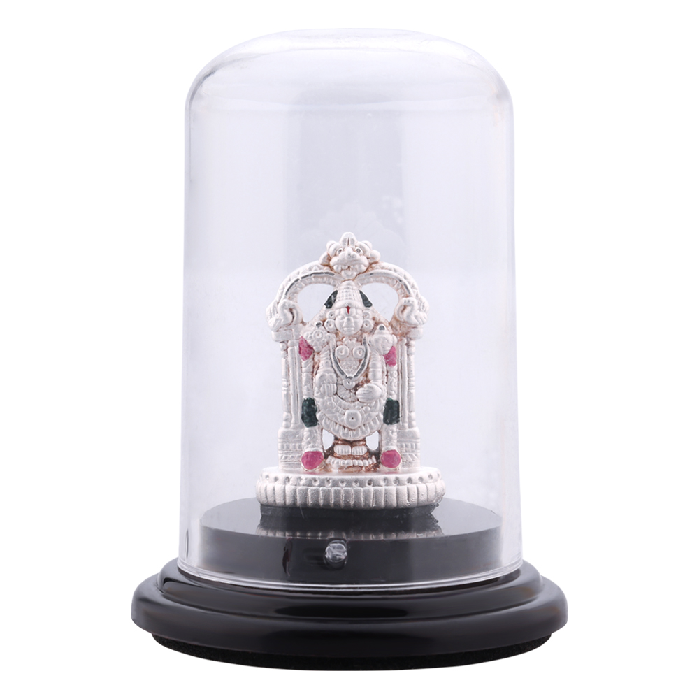Mini Silver Venkatesha Balaji Idol for Pooja Room & Car Dashboard | 92.5 Hallmarked | Pan India Shipping