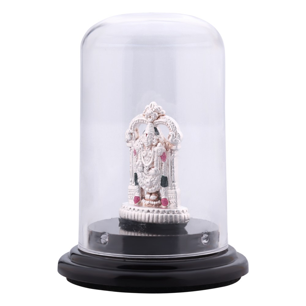 Mini Silver Venkatesha Balaji Idol for Pooja Room & Car Dashboard | 92.5 Hallmarked | Pan India Shipping