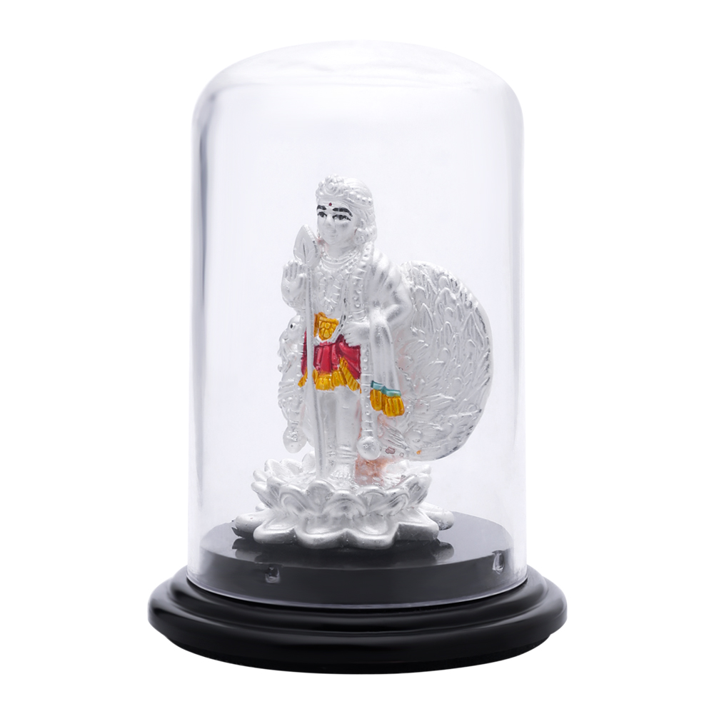 Divine Silver Murugan Idol � Handcrafted Subramanya Swamy Statue for Home & Puja ( 12.46 gms)