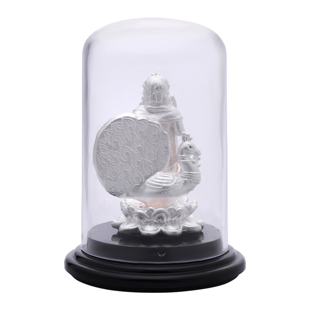 Divine Silver Murugan Idol � Handcrafted Subramanya Swamy Statue for Home & Puja ( 12.46 gms)