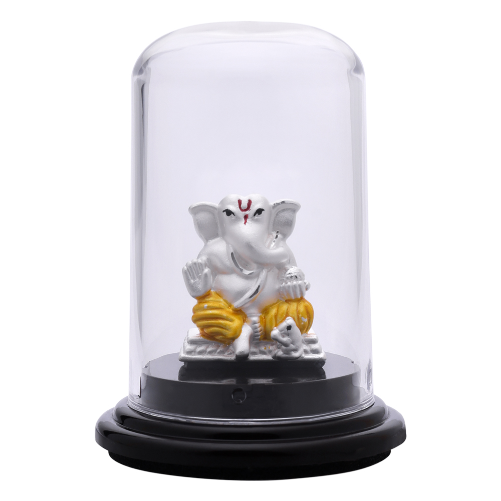 LeZilver 92.5 Silver Vinayaka Idol � Handcrafted Lord Ganesha Statue for Prosperity