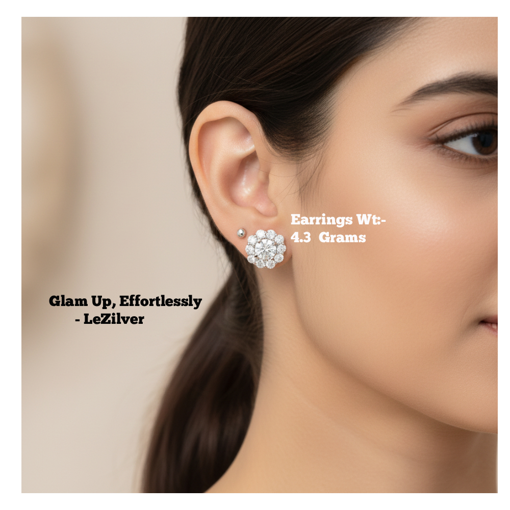 LeZilver Pure 92.5 Sterling Silver Earrings for Women | Timeless Silver Jewellery for Daily & Special Occasions | Pan-India Delivery