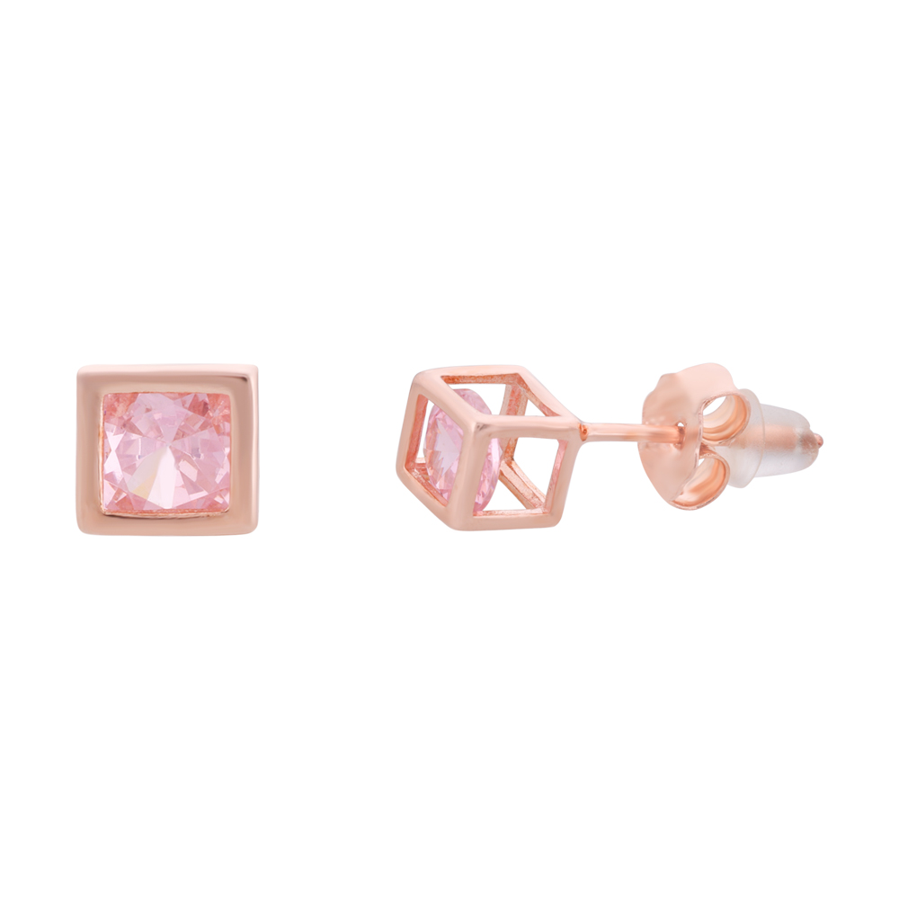 LeZilver Sparkle Silver Baby Studs |Earrings | 92.5 Pure Silver Zircon Studs for Babies & Kids | Elegant Baby Gift Jewellery