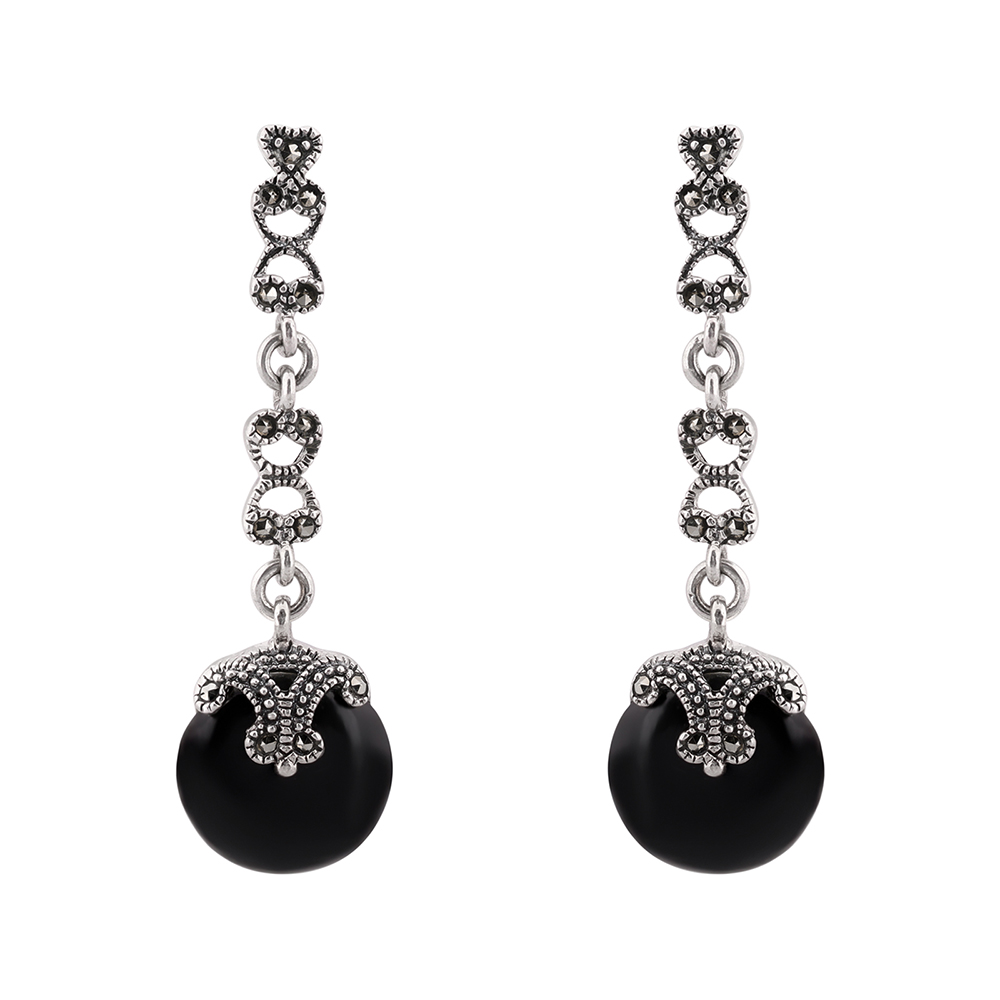 LeZilver 92.5 Pure Silver Geometric Stud Earrings for Women | Modern Chic Style
