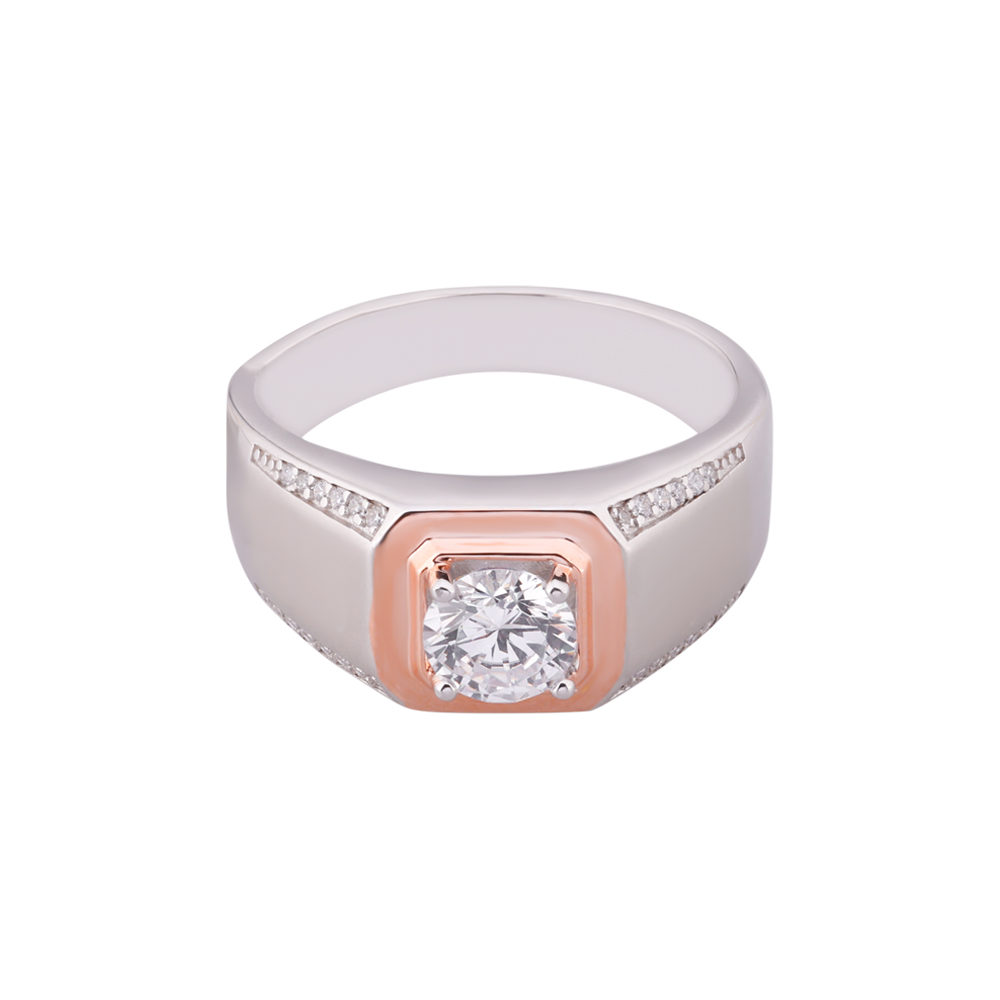LeZilver DuoTone Men�s 92.5 Silver Ring | Matte & Polished Finish | PAN India Delivery