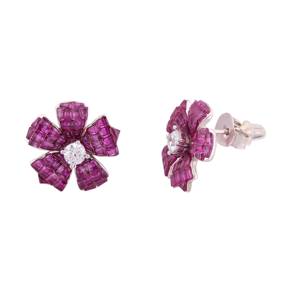 LeZilver 92.5 Silver Stud Earrings for Women with Stone | Elegant Sterling Silver Studs