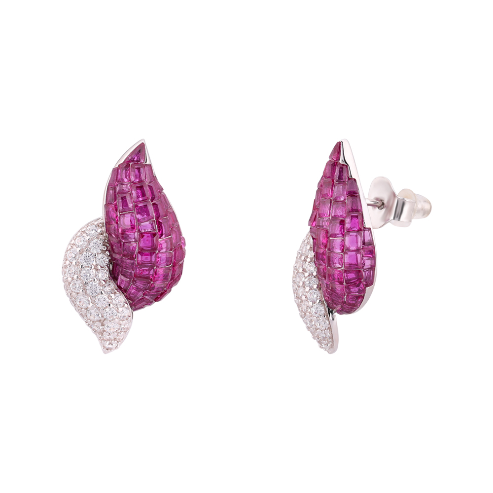 LeZilver 92.5 Sterling Silver Attached Earrings for Women | Stone-Embellished Elegance