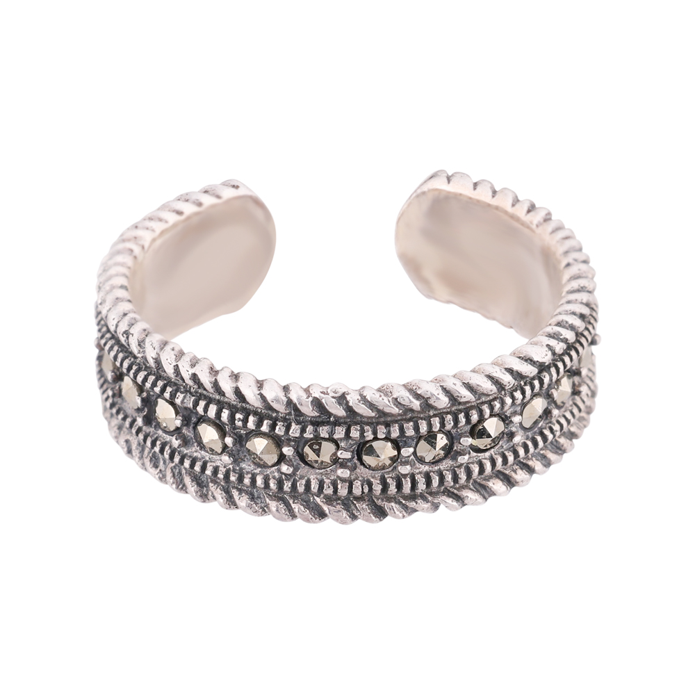 LeZilver 92.5 Silver Attached Toe Ring for Women | Elegant Adjustable Design